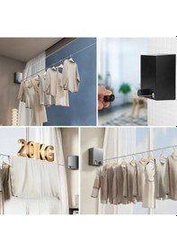 Resim Teleskopik Çamaşır Kurutma Askısı, Pratik Geri Çekilebilir Çamaşır İpi 5250 Diğer 