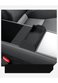 Resim Tesla Model Y Juniper İçin Uyumlu Kol Dayama Ön Saklama Kutusu Gri 