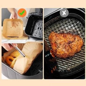 Resim Mcreative Home Airfryer Pişirme Kağıdı,xl-Xxl Büyük Boy, Kare, 100 Adet Hava Fritöz Parşömen Fırın Kağıdı Tek Kullanımlık Kağıt Fırın Fritöz Pişirme Kızartma Tavası Için Uygun 20CM 