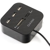 Resim Dark Usb 2.0 Çoklu Kart Okuyucu ve 3xUSB 2.0 Çoklayıcı HUB (Siyah) (DK-AC-UCR202) 