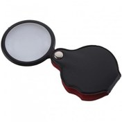 Resim -5x-50mm-mini Büyüteç,cepte Taşınan,optik Lens Katlanabilir Deri Kaplama-xx1051 