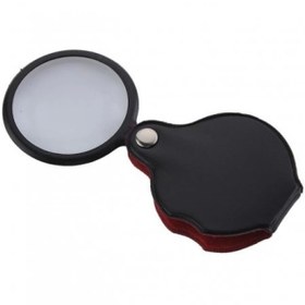 Resim -5x-50mm-mini Büyüteç,cepte Taşınan,optik Lens Katlanabilir Deri Kaplama-xx1051 