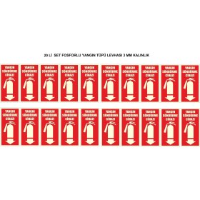 Resim İnterform Fosforlu Yangın Söndürücü Levhası 20’li Set 