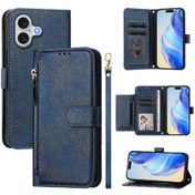 Resim İphone Uyumlu 17 İçin Kart Tutucu Kapak Kılıf Pu Deri Mıknatıslı Fermuar 