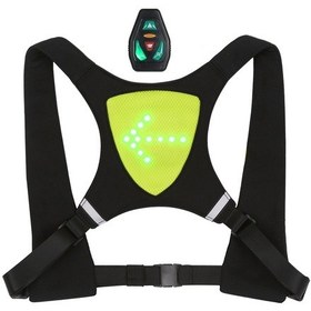 Resim Mufunye Yeşil Led Işık Ve Yansıtıcı Şeritli, 2.4ghz Kumandalı Bisiklet Sinyal Yeleği - Ipx5 Su Geçirmez, Gece Güvenliği İçin Spor Aktivitesi Çantası Çok Renkli 