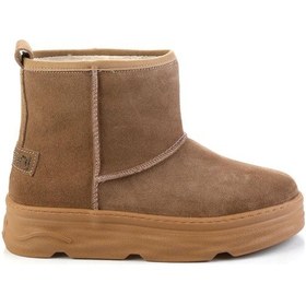 Resim Taba Hakiki Deri Kadın Bot & Bootie K02748100602 Taba 