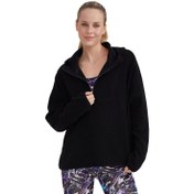 Resim Skechers Outdoor Fleece Half Zip Sherpa Kadın Siyah Sweatshirt 