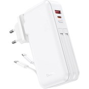 Resim ONE Hoco J126 USB-A+Type-C Çıkışlı Type-c+Lightning Kablolu 10000mAh Powerbank Şar - CDY4577-8993 