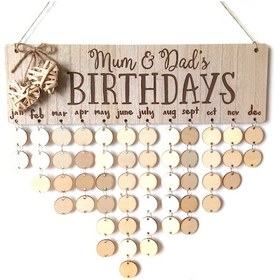 Resim Xiyyadms Aile Doğum Günü Takip Tahtası Ahşap Desenli Ev Dekorasyon Aracı İsim Ve Tarih Yazılabilir Takvim Panel 