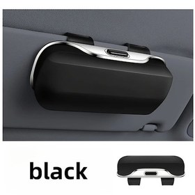 Resim Boatshop1 Siyah Taşınabilir Araba Gözlük Kutusu Evrensel Araba Güneşlik Gözlük Tutucu Düğme Anahtarı Tüm Gözlük Tipleri İçin 4 Renk 