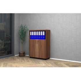 Resim VENA Yarım Kapak Ofis Dosya Dolabı 80x35x115cm Erik 