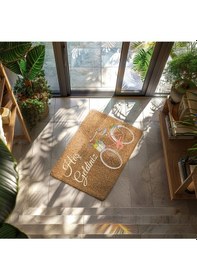 Resim Home Hoşgeldiniz Kelebek Dekoratif Çok Amaçlı Iç Ve Dış Kapı Paspası Haki 