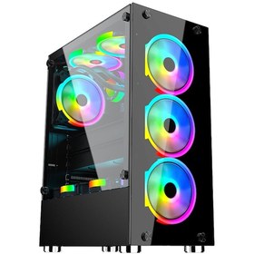 Resim Gameforce Glass 4 x 120 MM Rainbow Fanlı Oyuncu Kasası 