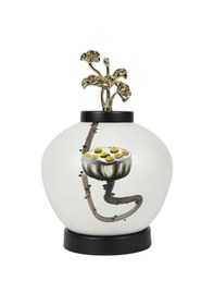 Resim Vitale Night Lotus Kapaklı Vazo 20 29 Cm Ak.ku0021 Renkli 