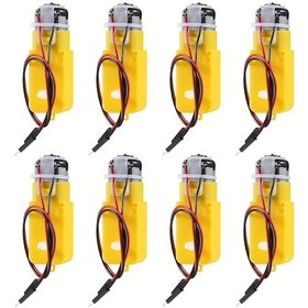 Resim Chuangyinshop 8 Adet Tt Motor 3v-6v 1:48 Redüksiyon Dişli Kutusu Arduino Dıy Robot Şase Modeli 