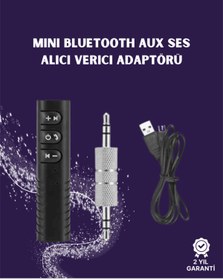 Resim AyrStore Bluetooth AUX Adaptör | 3.5mm Ses Girişi İçin Kablosuz Dönüştürücü, 10m Menzil 