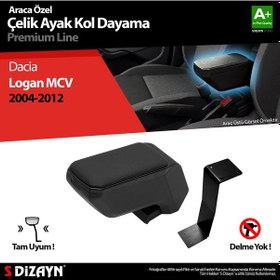 Resim S-Dizayn Dacia Logan MCV 2013-2019 Kol Dayama Kolçak Çelik Ayaklı ABS Siyah 