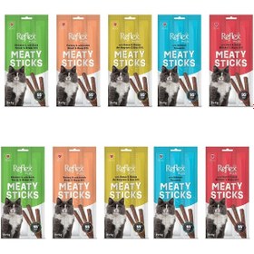 Resim Reflex Meaty Sticks Karışık Kedi Ödül Maması Seti 10'lu 3 x 5 G 