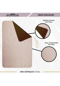 Resim Ultrasoft Desenli Pudra 3 Lü Banyo Paspası Halısı Seti Kaymaz Pudra 