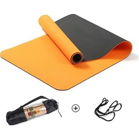 Resim Pilates & Yoga Minderi, Çift Renkli Mat Turuncu 