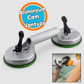 Resim Alüminyum Çiftli Vantuz Cam Vakumlu Fayans Ahşap Tutucu Taşıma Araba Kaporta Göcük 2'li Çektirme 