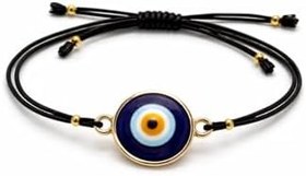 Resim El Yapımı Nazar Boncuğu İpli Bileklik - Ayarlanabilir, Unisex, Şans ve Koruyucu Aksesuar 