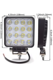 Resim Genel Markalar 2 Adet 16 Ledli Off Road Çalışma Lambası / Projektör 48watt 12v / Yugo 