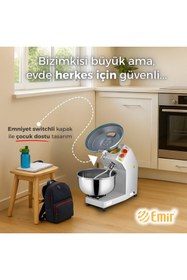Resim Emir Endüstriyel Mutfak EMİR 10 KG HAMUR YOĞURMA MAKİNESİ – EV TİPİ EKMEK VE PİZZA YOĞURMA ROBOTU, GÜVENLİ KAPAK ÇOCUK DOSTU 