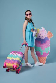 Resim Coral High Kids Pembe Rengarenk Dondurma Desenli Çocuk Valizi 16703 