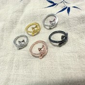 Resim 1/2 adet boş kedi kancalı yüzük, basit yağ damlası kedi kulağı açık yüzük, ip ile örme yüzük, takı kişiselleştirilmiş kurdele takı 
