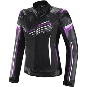 Resim Scoyco Jk153w Korumalı Kadın Motosiklet Montu Mor 