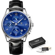 Resim Hanyang Gümüş Mavi L Lıge Moda Erkek Saatler Üst Marka Lüks Iş Erkek Izle Erkekler Için Paslanmaz Çelik Su Geçirmez Kuvars Saat Relogio Masculino (Yurt Dışından) 