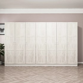 Resim Minar Kale Country 7 Kapak 4 Çekmece Zincir Dolap - Beyaz 210 cm 