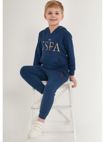 Resim U.s. Polo Assn Flat Mavi Erkek Çocuk Eşofman Takımı 