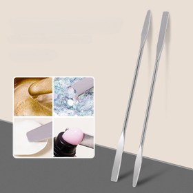 Resim Çift Taraflı Paslanmaz Çelik Karıştırma Spatulası - Tırnak Sanatı, Makyaj & El İşleri için Mükemmel, Koku Yok 