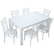 Resim Luna Wood 90x150 Silver Tifany Sandalye Masa Takımı Beyaz 