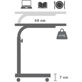 Resim servetavcı Filament Yükseklik Ayarlı Laptop ve Servis Sehpası - Ceviz (Tekerli) 