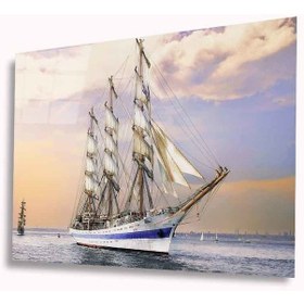 Resim Yelkenli Gemi Cam Tablo 4Mm Dayanıklı Temperli Cam 