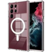 Resim Ariatech Galaxy S22 Ultra Uyumlu Magsafe Şarj Özellikli Şeffaf Sert Pc Em Renksiz 