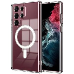 Resim Ariatech Galaxy S22 Ultra Uyumlu Magsafe Şarj Özellikli Şeffaf Sert Pc Em Renksiz 