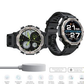 Resim Piranha 9924 Akıllı Saat / 1.52" Ekran / Uyku İzleme / IP65 / Titreşim / Kalp Ritm Ölçme / Adımsayar 