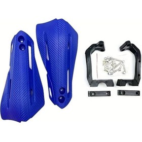 Resim Tongdashop Mavi Karbon Fiber Desenli Motosiklet El Koruyucu - Kaymaz, Darbe Dayanımlı, Rüzgar Koruma 