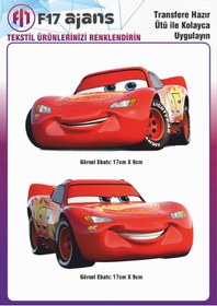 Resim F17 Ajans Ütü Ile Yapışan Tekstil Dtf Baskı Görseli Arabalar Cars Şimşek Mcqueen 