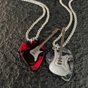 Resim 1 adet Hip Hop Tarzı Paslanmaz Çelik Gitar Picki Kolye, Basit Tasarım, Günlük Giyim Takıları Erkekler ve Kadınlar İçin, Müzik Sevgisi Hediyeleri 