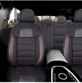 Resim Volkswagen Polo 6n Araçlara Uyumlu Tam Takım Basic K Model Oto Koltuk Kılıfı Siyah-kırmızı 