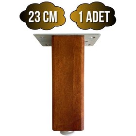 Resim Kale Ayarlı Ahşap Ayak Mobilya Masa Ve Dolap Ayağı Ceviz Kayın/gürgen Ağacı 23cm 1 Adet Ceviz 