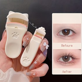 Resim 2'li Set Uzun Süreli Profesyonel Kirpik Kıvırıcı - Kadın Makyaj Aksesuarı Aracı - Tüm Kirpik Şekillerine Uygun, Sevimli Tasarım, Kullanımı Kolay, Meşgul Kadınlar İçin Mükemmel Seyahat Makyaj Hediyesi, Taşınabilir Geniş Açı Kirpik Kıvırıcı Seti, Doğal Kıvrımlar İçin Uygun, P 
