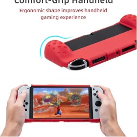 Resim Nintendo Switch OLED El Destekli Grip Tasarımlı Koruyucu Silikon Kılıf 