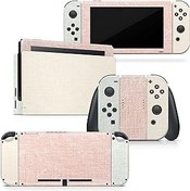 Resim Tacky Design Retro Pastel kaplama Nintendo Switch Skin ile Uyumlu - Premium Vinil 3M Kumaş dokusu Renk Engelleme Nintendo Switch Çıkartmaları - Konsol, Dock, Joy Con için Anahtar Kaplaması - Çıkartma 