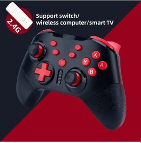 Resim Uyandırma İşlevine Sahip 2.4g Black-switch Kablosuz Oyun Denetleyicisi Ns Gamepad, Titreşimle Tek Tıklamayla Uyandırma İşlevi, 